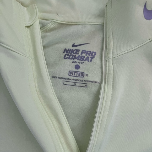 Nike Pro Combat Neon Green Pullover - Picture 2 of 4